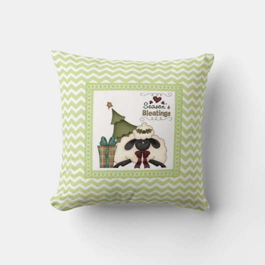 シーズンブラティンズヒツジ(木とギフト付き) クッション (正面)