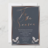 シーズンブルーと銅のクリスマスパーティー 招待状 (正面)