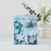 シーズンブルーグリッタークリスマスフォトカード (スタンド正面)