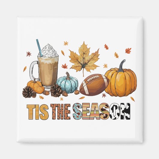 シーズンヘルブスティットMITサッカーとカフィー マグネット (正面)