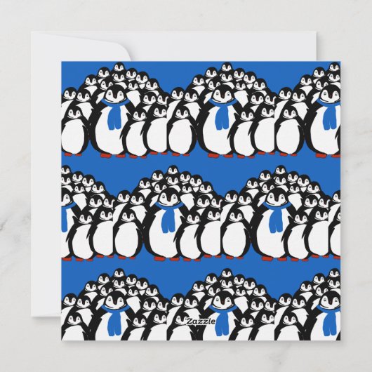 シーズンペンギンのクリスマスパーティの招待状 シーズンカード (裏面)