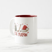 シーズンホッケーウィンタースポーツホリデー ツートーンマグカップ (正面左)