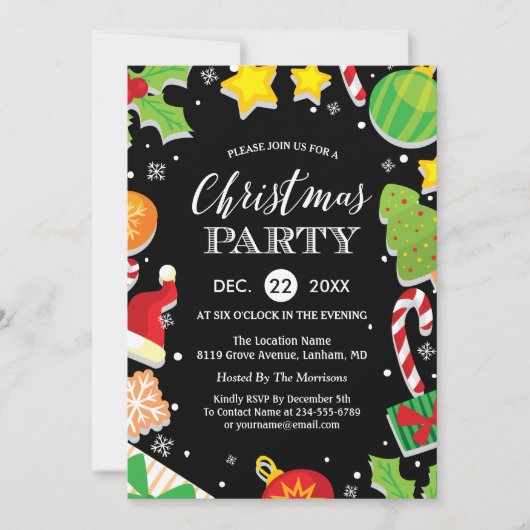 シーズンホリデーファミリー懇親会クリスマスパーティー 招待状 (正面)