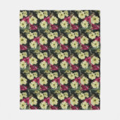 シーズンホリデーポインセティアスフローラルパターン フリースブランケット (正面)