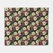 シーズンホリデーポインセティアスフローラルパターン フリースブランケット (正面(横))