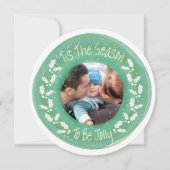 シーズンホワイトホリーティール(緑がかった色)リース写真 シーズンカード (正面)