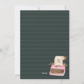 シーズンメリーヴィンテージピンクタイプライターのクリスマス シーズンカード (裏面)