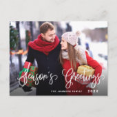 シーズンモダングリーティングフォトクリスマスカード ポストカード (正面)