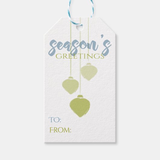 シーズンモダンズグリーツホリデーミニマルボーブル ギフトタグ (正面)