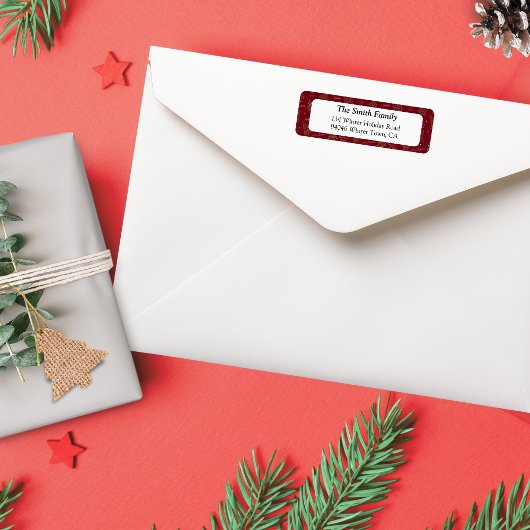 シーズンモダンズ挨拶の赤いクリスマスツリー ラベル