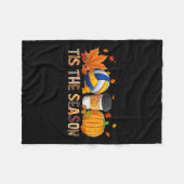 シーズンレオパンプキンバレーボールハロウィーン秋L フリースブランケット (正面(横))