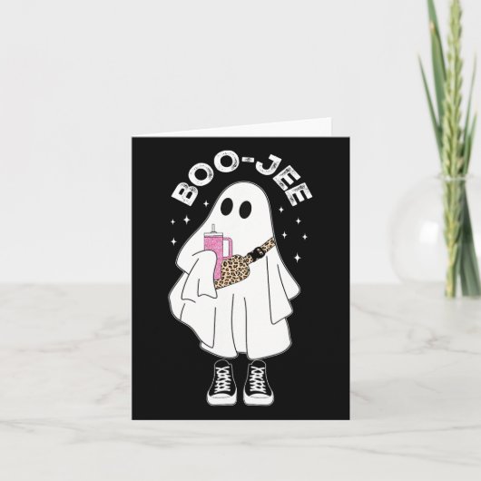 シーズン不気味かわいい幽霊ハロウィーンのコスチュームBoujee カード (正面)