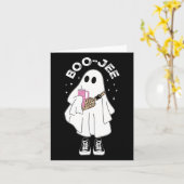 シーズン不気味かわいい幽霊ハロウィーンのコスチュームBoujee カード (黄色い花)