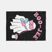 シーズン不気味かわいい幽霊ハロウィーンのコスチュームBoujee フリースブランケット (正面(横))