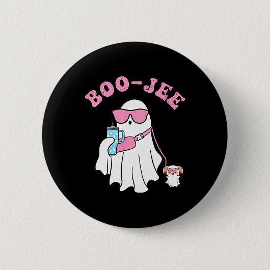 シーズン不気味かわいい幽霊ハロウィーンのコスチュームBoujee 缶バッジ (正面)