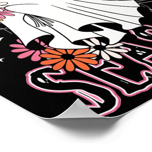 シーズン不気味かわいい幽霊ハロウィーンの衣装フローラ ポスター (角)