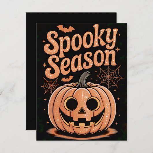 シーズン不気味カボチャパーティー 招待状 (正面/裏面)