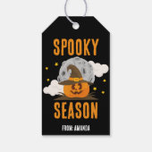 シーズン不気味カワイオレンジカボチャのハロウィーン ギフトタグ (裏面)