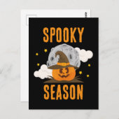 シーズン不気味カワイオレンジカボチャのハロウィーン ポストカード (正面/裏面)