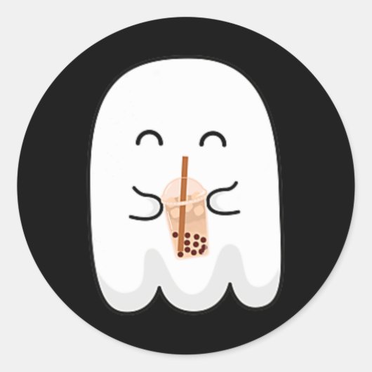 シーズン不気味カワイリトル幽霊ボビーティーハロウィーン ラウンドシール (正面)