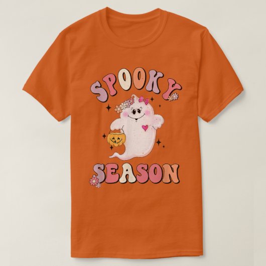 シーズン不気味グルービーハロウィーンゴーストパンプキンスパイス Tシャツ (デザイン正面)