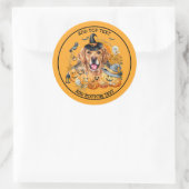 シーズン不気味ゴールデンレトリエバーハロウィーンカスタム ラウンドシール (バッグ)