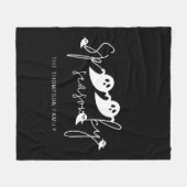 シーズン不気味スクリプトと白幽霊ハロウィーン フリースブランケット (正面(横))