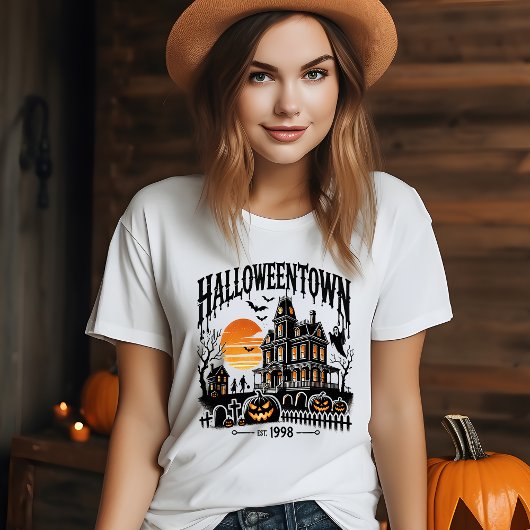 シーズン不気味スタイル：ハロウィーンタウンハロウィーン Tシャツ