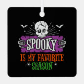 シーズン不気味スホラースケルトンこうもりハッピーハローウィン メタルオーナメント (裏面)