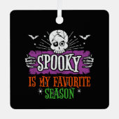 シーズン不気味スホラースケルトンこうもりハッピーハローウィン メタルオーナメント (正面)