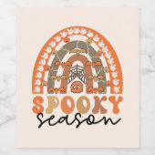 シーズン不気味ハロウィーンレインボー秋 ワインラベル (シングルラベル)