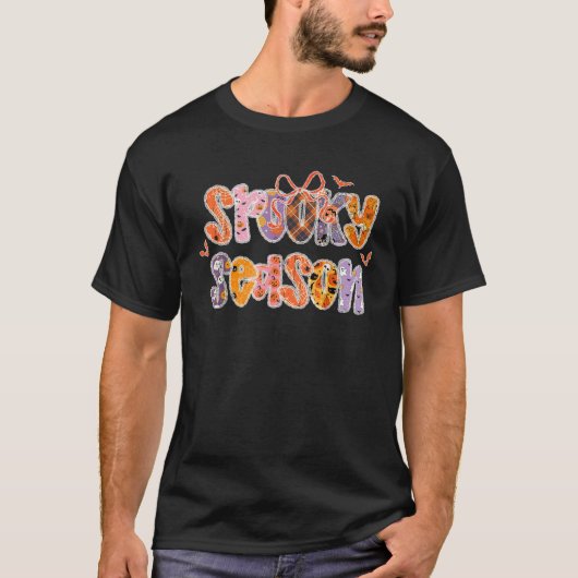 シーズン不気味ハロウィーン幽霊コケットボウトリックO Tシャツ (正面)