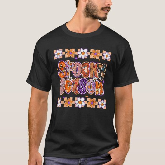シーズン不気味バイブハロウィーン幽霊パンプキンメンウー Tシャツ (正面)