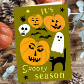 シーズン不気味パンプキンス幽霊こうもりハッピーハローウィン カード