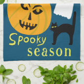 シーズン不気味パンプキンス幽霊こうもりハッピーハローウィン キッチンタオル (折り畳み)