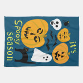 シーズン不気味パンプキンス幽霊こうもりハッピーハローウィン キッチンタオル (横)