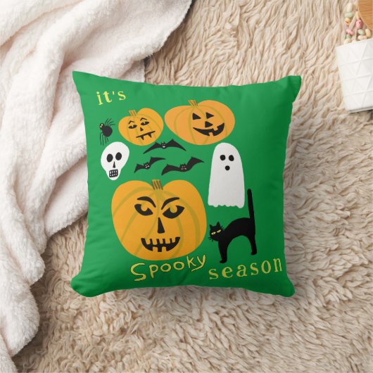 シーズン不気味パンプキンス幽霊こうもりハッピーハローウィン クッション (ブランケット)