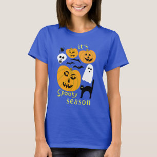 シーズン不気味パンプキンス幽霊こうもりハッピーハローウィン Tシャツ