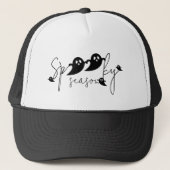 シーズン不気味ブラック幽霊シルエットハロウィーン キャップ (正面)