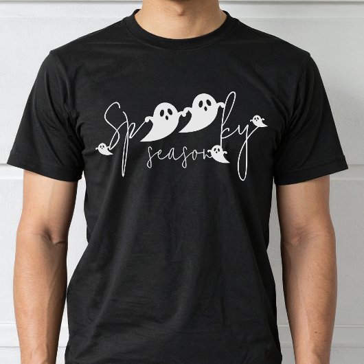 シーズン不気味幽霊シェイプタイポグラフィハロウィーン Tシャツ