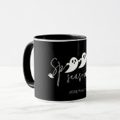 シーズン不気味文字と幽霊の名前ハロウィーン マグカップ (正面左)