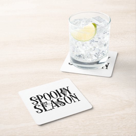 シーズン不気味 – 不気味なスパイダーウェブハロウィーン スクエアペーパーコースター (インサイチュ)
