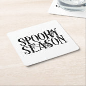 シーズン不気味 – 不気味なスパイダーウェブハロウィーン スクエアペーパーコースター (アングル)