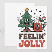 シーズン到来！クリスマスツリーとサンタハットのコーヒー 招待状 (正面/裏面)