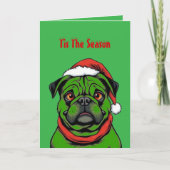 シーズン到来！パグ カード (正面)