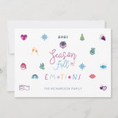 シーズン満載の感情おもしろいクリスマス絵文字フォト シーズンカード (正面)