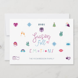 シーズン満載の感情おもしろいクリスマス絵文字フォト シーズンカード