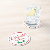 シーズン祝の赤白 ラウンドペーパーコースター (インサイチュ)