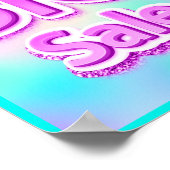 シーズン終わりのビッグセールのピンクの宣伝ポスター ポスター (角)