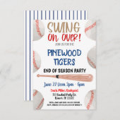 シーズン終わり野球パーティの招待状 招待状 (正面/裏面)